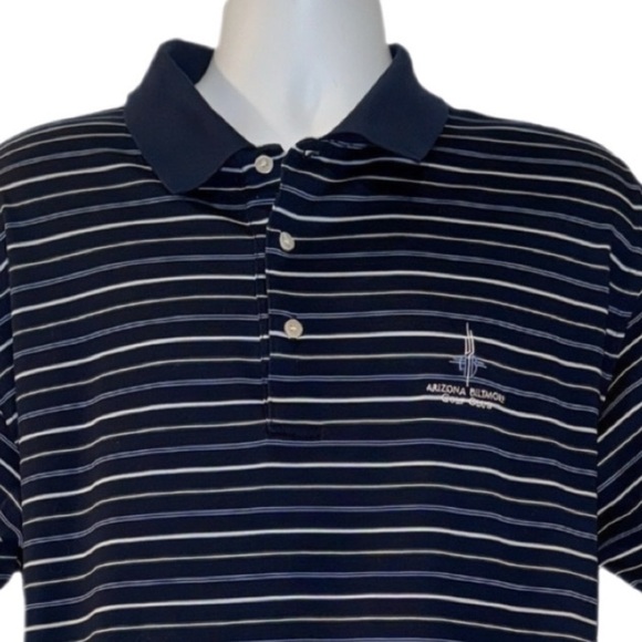 Vintage Arizona Biltmore Golf Club Polo Shirt Men’s L Navy Stripe Cotton - Picture 7 of 10